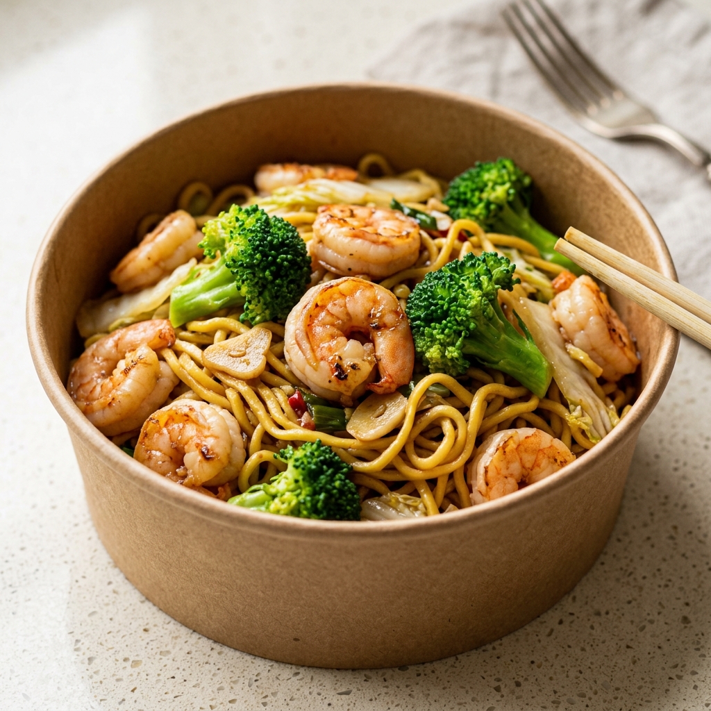 Noodles and Shrimp